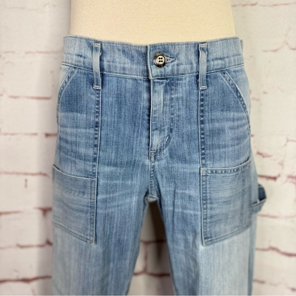 CITIZENS OF HUMANITY Leah 25 Cargo Straight Leg Light Wash Utility Denim Jeans - Picture 12 of 15
